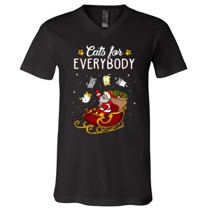 Cats For Everybody Cat Christmas Ugly Christmas V-Neck T-Shirt