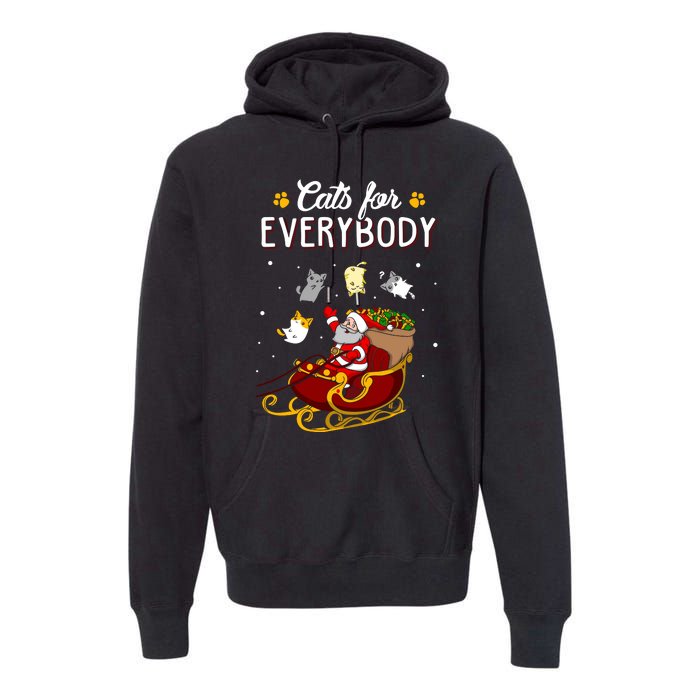 Cats For Everybody Cat Christmas Ugly Christmas Premium Hoodie