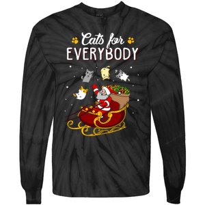 Cats For Everybody Cat Christmas Ugly Christmas Tie-Dye Long Sleeve Shirt