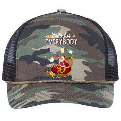 Cats For Everybody Cat Christmas Ugly Christmas Retro Rope Trucker Hat Cap