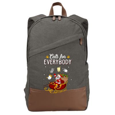 Cats For Everybody Cat Christmas Ugly Christmas Cotton Canvas Backpack