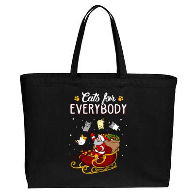 Cats For Everybody Cat Christmas Ugly Christmas Cotton Canvas Jumbo Tote