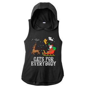 Cats For Everybody Christmas Cat Funny Xmas Santa Gift Ladies PosiCharge Tri-Blend Wicking Draft Hoodie Tank