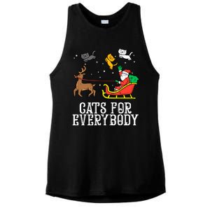 Cats For Everybody Christmas Cat Funny Xmas Santa Gift Ladies PosiCharge Tri-Blend Wicking Tank