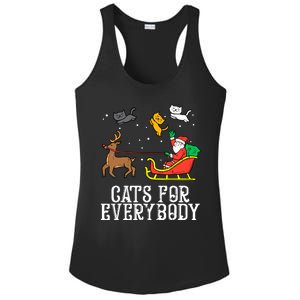 Cats For Everybody Christmas Cat Funny Xmas Santa Gift Ladies PosiCharge Competitor Racerback Tank