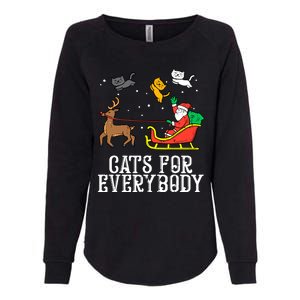 Cats For Everybody Christmas Cat Funny Xmas Santa Gift Womens California Wash Sweatshirt