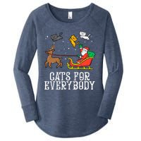 Cats For Everybody Christmas Cat Funny Xmas Santa Gift Women's Perfect Tri Tunic Long Sleeve Shirt