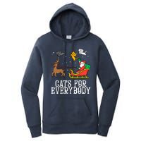 Cats For Everybody Christmas Cat Funny Xmas Santa Gift Women's Pullover Hoodie