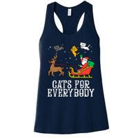 Cats For Everybody Christmas Cat Funny Xmas Santa Gift Women's Racerback Tank