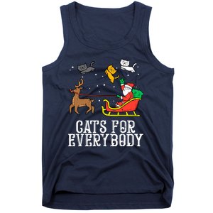 Cats For Everybody Christmas Cat Funny Xmas Santa Gift Tank Top