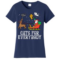 Cats For Everybody Christmas Cat Funny Xmas Santa Gift Women's T-Shirt