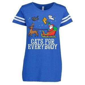 Cats For Everybody Christmas Cat Funny Xmas Santa Gift Enza Ladies Jersey Football T-Shirt