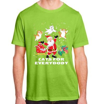 Cats For Everybody Funny Santa Claus Christmas Cat Catmas Gift Adult ChromaSoft Performance T-Shirt