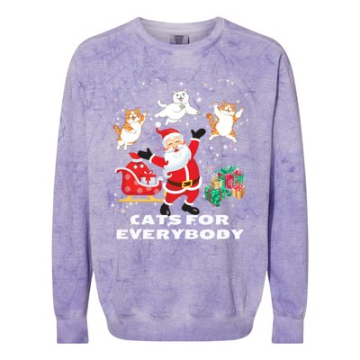 Cats For Everybody Funny Santa Claus Christmas Cat Catmas Gift Colorblast Crewneck Sweatshirt