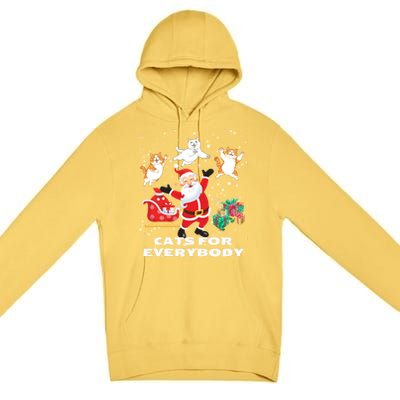 Cats For Everybody Funny Santa Claus Christmas Cat Catmas Gift Premium Pullover Hoodie