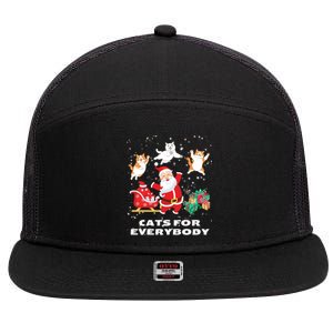 Cats For Everybody Funny Santa Claus Christmas Cat Catmas Gift 7 Panel Mesh Trucker Snapback Hat