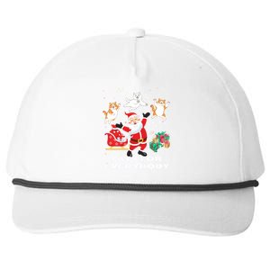 Cats For Everybody Funny Santa Claus Christmas Cat Catmas Gift Snapback Five-Panel Rope Hat