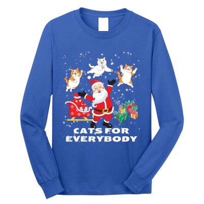 Cats For Everybody Funny Santa Claus Christmas Cat Catmas Gift Long Sleeve Shirt