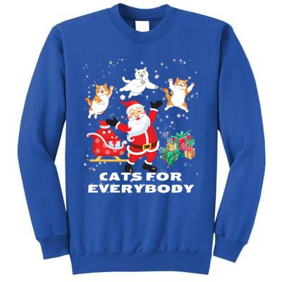 Cats For Everybody Funny Santa Claus Christmas Cat Catmas Gift Sweatshirt