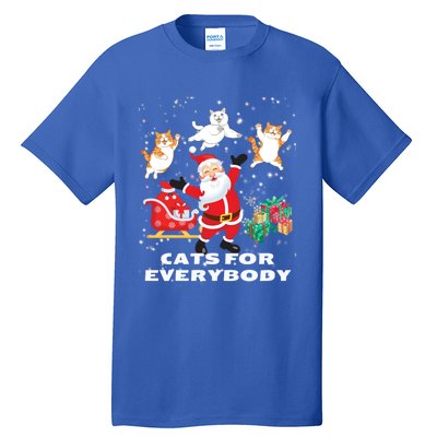 Cats For Everybody Funny Santa Claus Christmas Cat Catmas Gift Tall T-Shirt