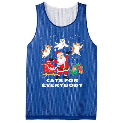 Cats For Everybody Funny Santa Claus Christmas Cat Catmas Gift Mesh Reversible Basketball Jersey Tank