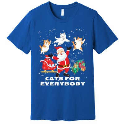 Cats For Everybody Funny Santa Claus Christmas Cat Catmas Gift Premium T-Shirt