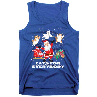 Cats For Everybody Funny Santa Claus Christmas Cat Catmas Gift Tank Top