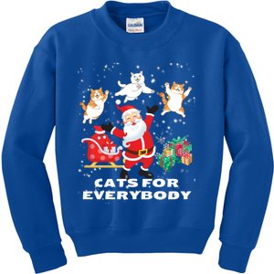 Cats For Everybody Funny Santa Claus Christmas Cat Catmas Gift Kids Sweatshirt