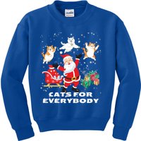 Cats For Everybody Funny Santa Claus Christmas Cat Catmas Gift Kids Sweatshirt