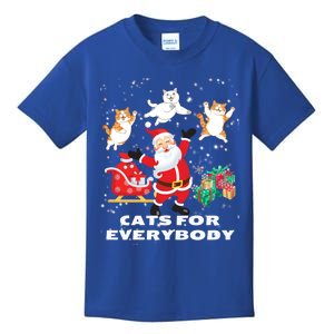 Cats For Everybody Funny Santa Claus Christmas Cat Catmas Gift Kids T-Shirt