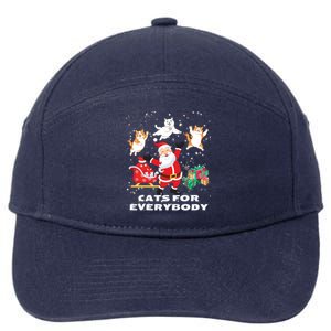 Cats For Everybody Funny Santa Claus Christmas Cat Catmas Gift 7-Panel Snapback Hat