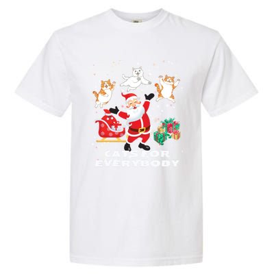 Cats For Everybody Funny Santa Claus Christmas Cat Catmas Gift Garment-Dyed Heavyweight T-Shirt