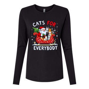 Cats For Everybody Christmas Cat Funny Xmas Santa Great Gift Womens Cotton Relaxed Long Sleeve T-Shirt