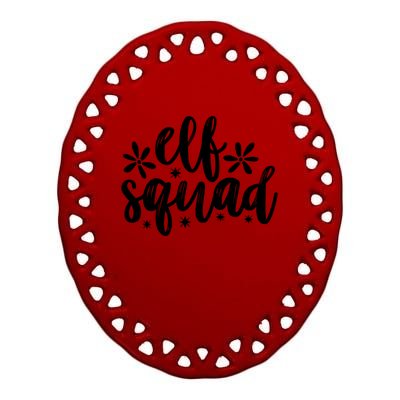 Christmas Funny Elf Squad Great Gift Ceramic Oval Ornament