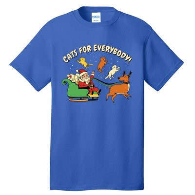 Cats For Everybody Santa Christmas Cat Funny Xmas Cute Great Gift Tall T-Shirt