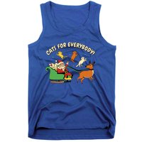 Cats For Everybody Santa Christmas Cat Funny Xmas Cute Great Gift Tank Top