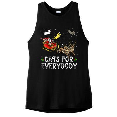 Cats For Everybody Christmas Cat Funny Xmas Santa  Ladies PosiCharge Tri-Blend Wicking Tank