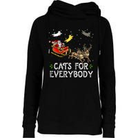 Cats For Everybody Christmas Cat Funny Xmas Santa  Womens Funnel Neck Pullover Hood