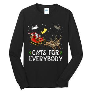 Cats For Everybody Christmas Cat Funny Xmas Santa  Tall Long Sleeve T-Shirt