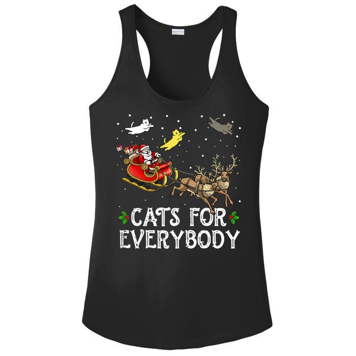 Cats For Everybody Christmas Cat Funny Xmas Santa  Ladies PosiCharge Competitor Racerback Tank