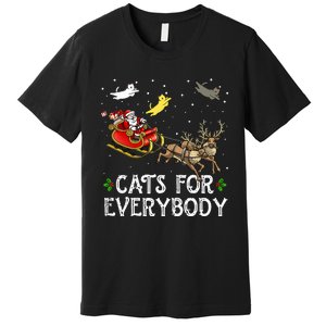 Cats For Everybody Christmas Cat Funny Xmas Santa  Premium T-Shirt