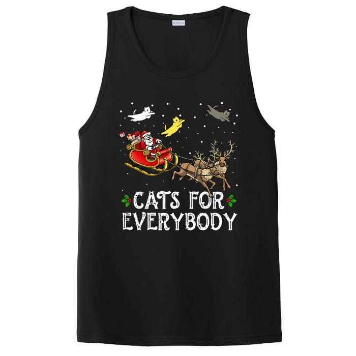 Cats For Everybody Christmas Cat Funny Xmas Santa  PosiCharge Competitor Tank