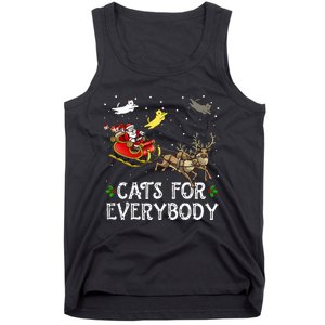 Cats For Everybody Christmas Cat Funny Xmas Santa  Tank Top