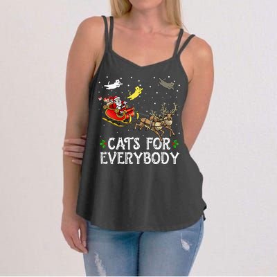 Cats For Everybody Christmas Cat Funny Xmas Santa  Women's Strappy Tank