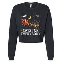 Cats For Everybody Christmas Cat Funny Xmas Santa  Cropped Pullover Crew