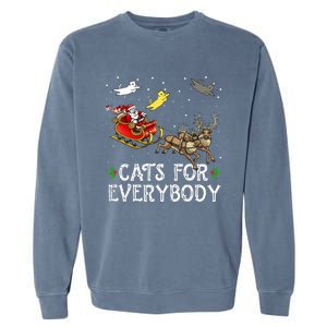 Cats For Everybody Christmas Cat Funny Xmas Santa  Garment-Dyed Sweatshirt