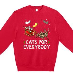 Cats For Everybody Christmas Cat Funny Xmas Santa  Premium Crewneck Sweatshirt