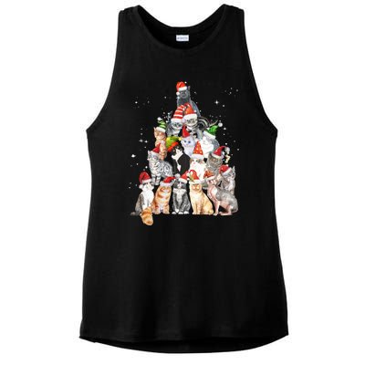 Cats For Everybody Christmas Cats Xmas Meow Christmas Gift Ladies PosiCharge Tri-Blend Wicking Tank