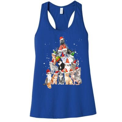 Cats For Everybody Christmas Cats Xmas Meow Christmas Gift Women's Racerback Tank