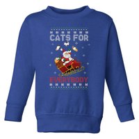 Cats For Everybody Christmas Cute Cat Lover Ugly Sweater Gift Toddler Sweatshirt